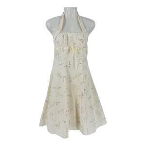 Vintage Y2K Zum Zum by Niki Livas Floral Halter A-Line Dress Mini Size 3